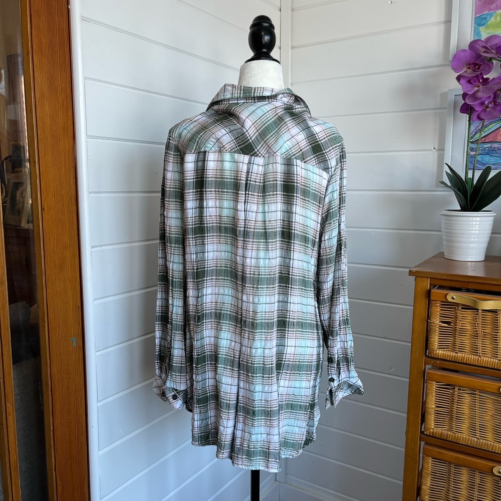 Love & Legend Plaid Long-Sleeve, button down shirt, Size 16, EUC - Picture 5 of 10